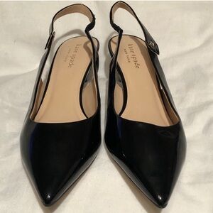 Kate Spade ♠️ Black Patent Leather Kitten Heel